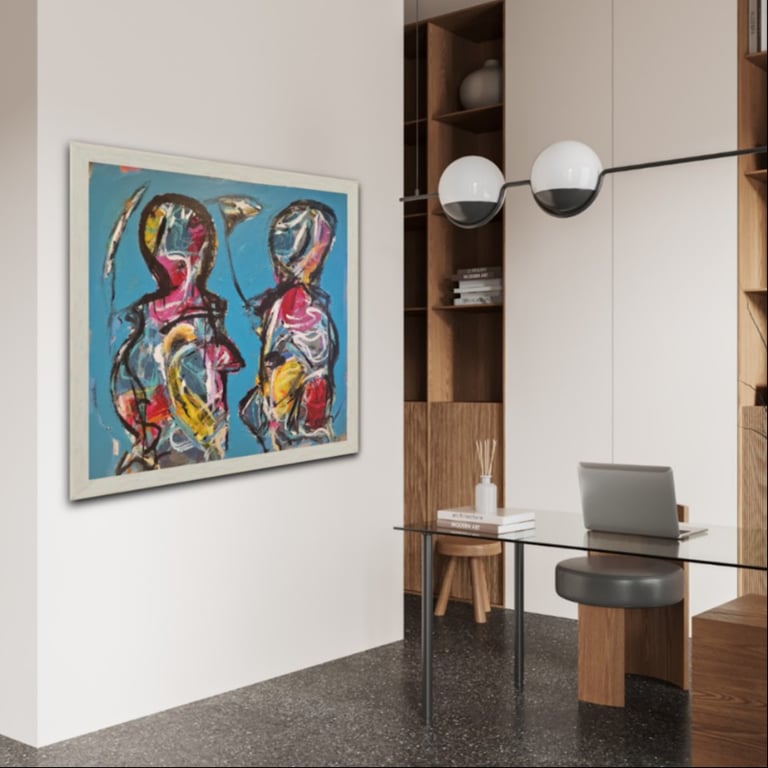 #1131 kunstmaleri 100X100 cm  SOLD billede 4