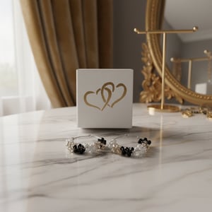 Sort,hvid og Guld creol – produktbillede