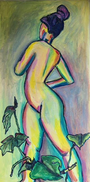 Qroquis - akryl på lærred - 50 x 100 cm 