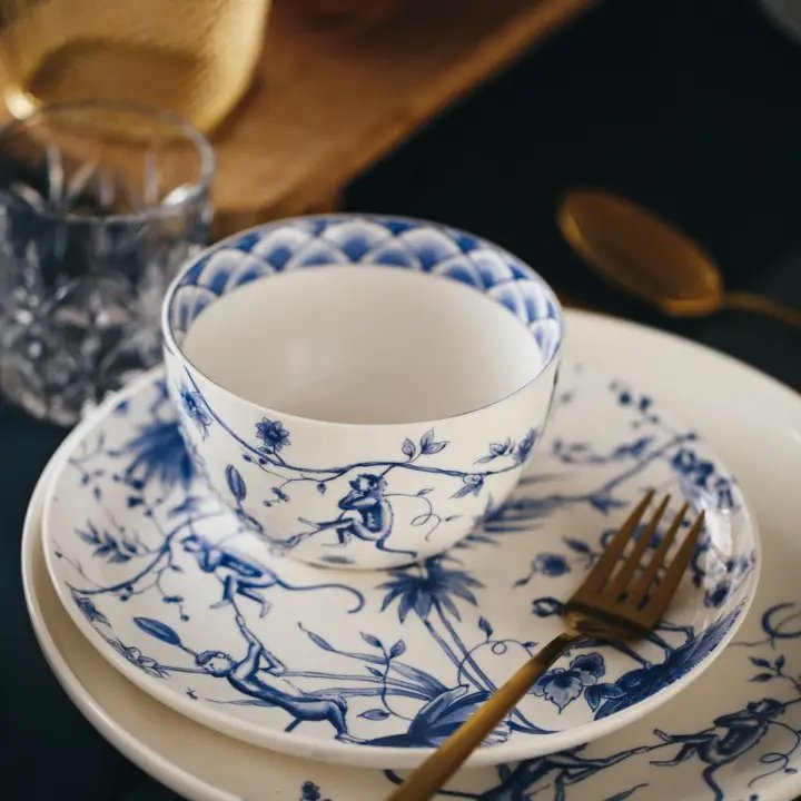 Blue Monkey - Frokost tallerkner med skønne aber