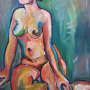 Qroquis olie på lærred – produktbillede