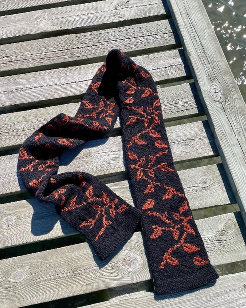 Autumn Leaves Scarf strikkeopskrift (6)