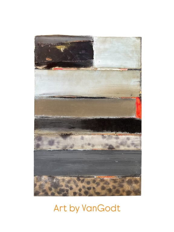 MALERI Abstrakt landskab 60x40 cm billede 2