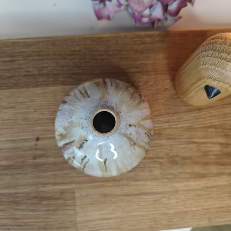 Brun/lilla mini vase billede 3