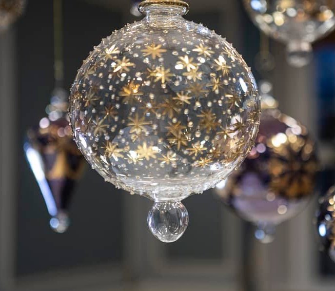 JULEKUGLE DESIGN 1003 KRYSTAL MED GULD ELLER HVIDGULD billede 7