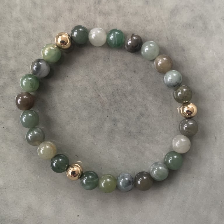 Grøn jade armbånd 6mm