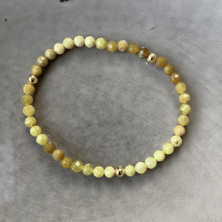 Grøn opal turmalin armbånd 4mm billede 2