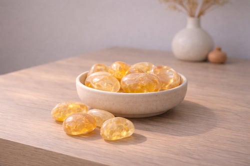 Citrin – Tromlet Krystal til Glæde &amp; Manifestation