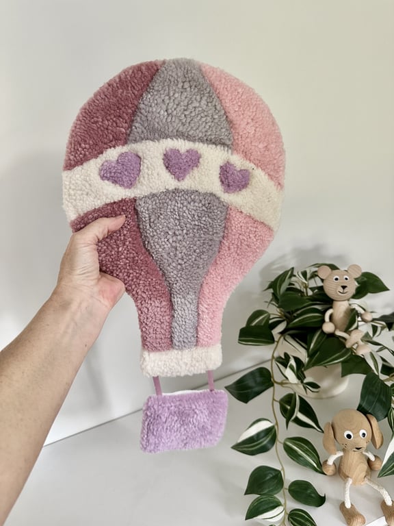 Tuftet luftballon - Håndlavet vægkunst i 100% uld. billede 2