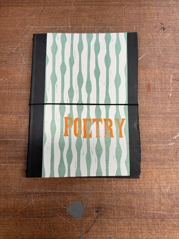 Notesbog med kunsttryk, Poetry, sort