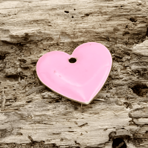 Emalje hjerte - stort lyserødt. – produktbillede