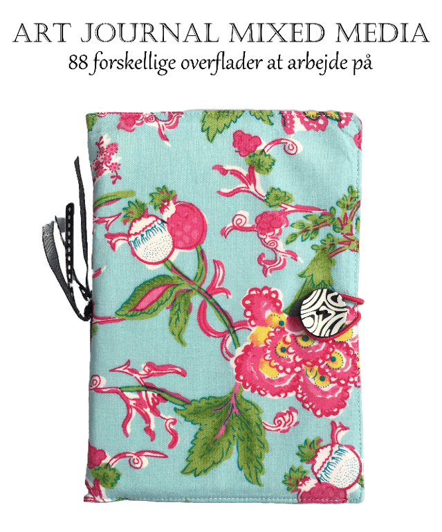 Art Journal - Turkis m/ blomster