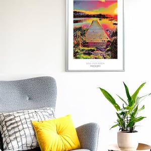 Bro ved søen - Vandkraftsøen - A3 – produktbillede