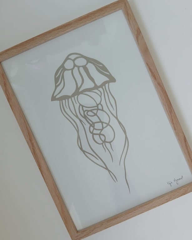 A4 goole nr 99, beigegrå, Indrammet  (2)