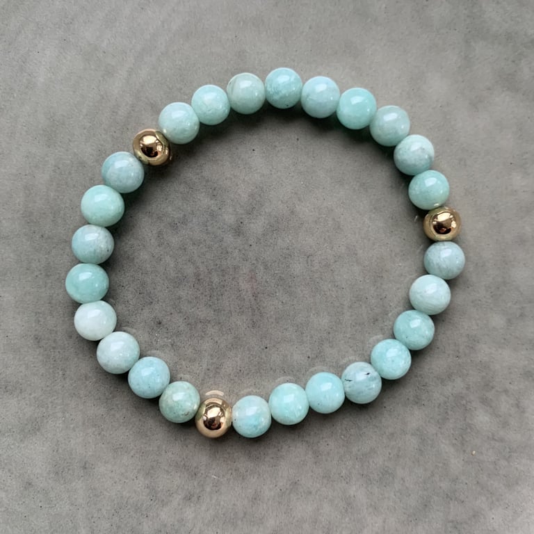 Amazonit armbånd 6mm