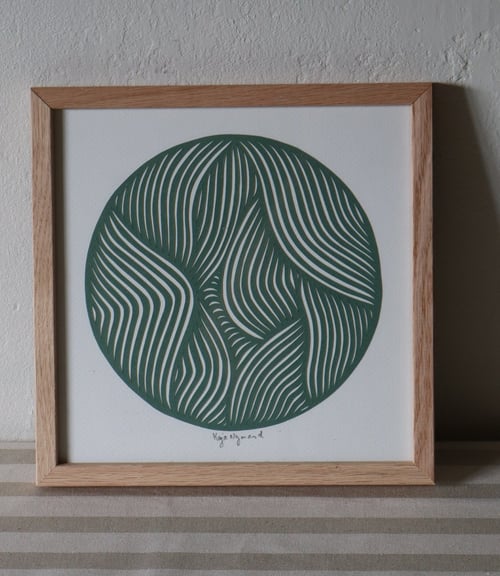 20x20cm papercut, salvie, indrammet