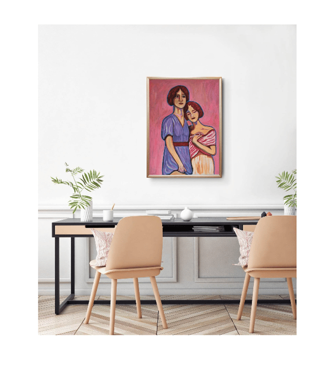 Søstre 60x80 cm billede 2