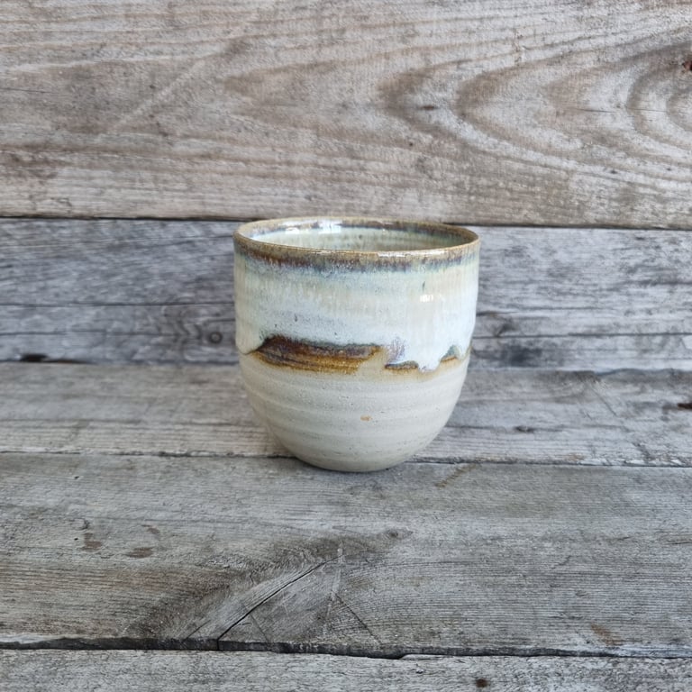 Pause kop, hvid og gul glasur billede 2