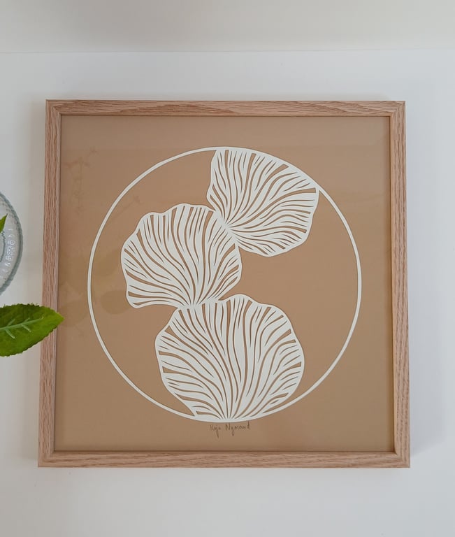 30x30cm paprtcut, sand, indrammet  (3)