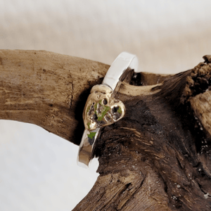 Unika sølv / guld hjerte ring – produktbillede