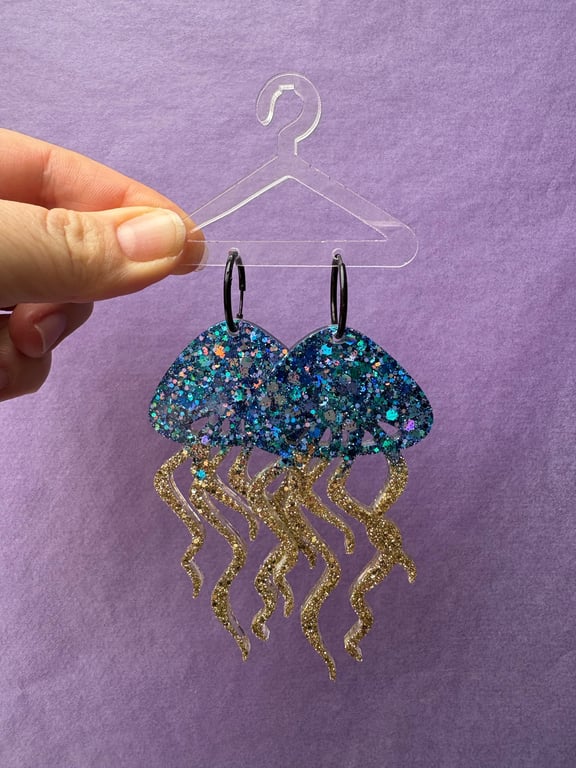 Store gopler i blå/guld mix