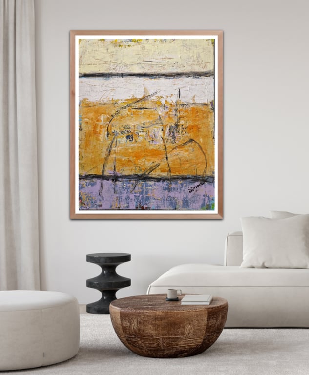 #1333  80x100 cm med sort ramme  SOLD billede 3