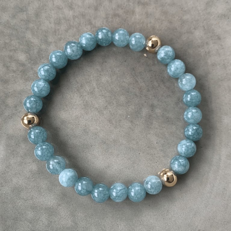 Aquamarin armbånd 6mm