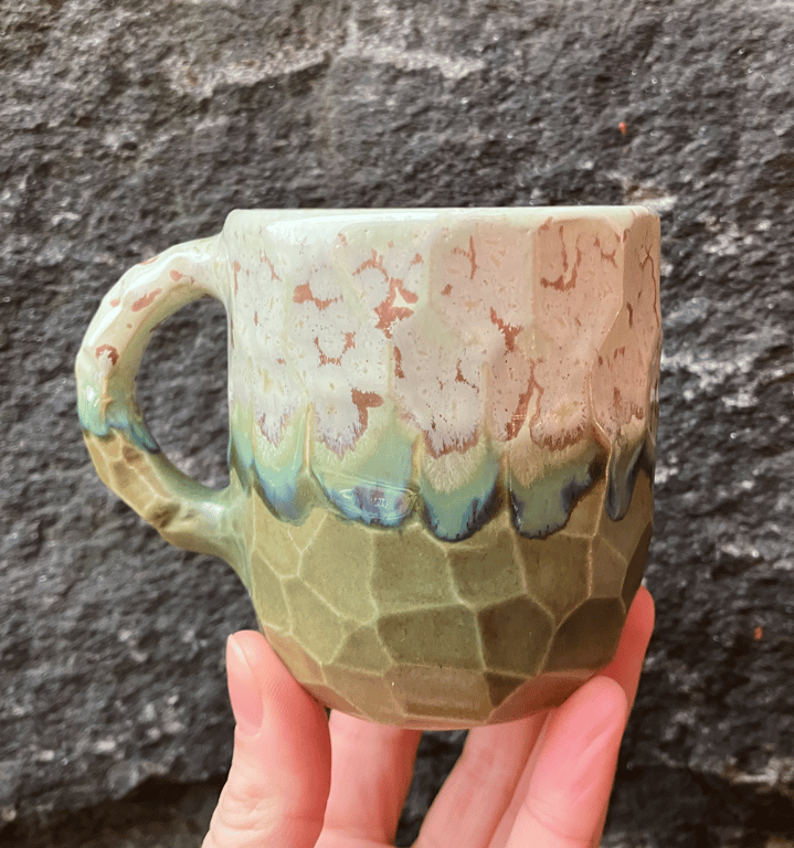 Facetskåret unika kop med hank  billede 2