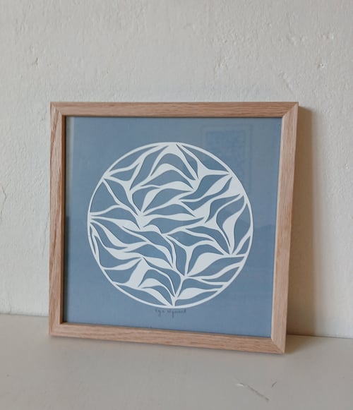 20x20cm papercut par, mørk dueblå, Indrammet  (3)