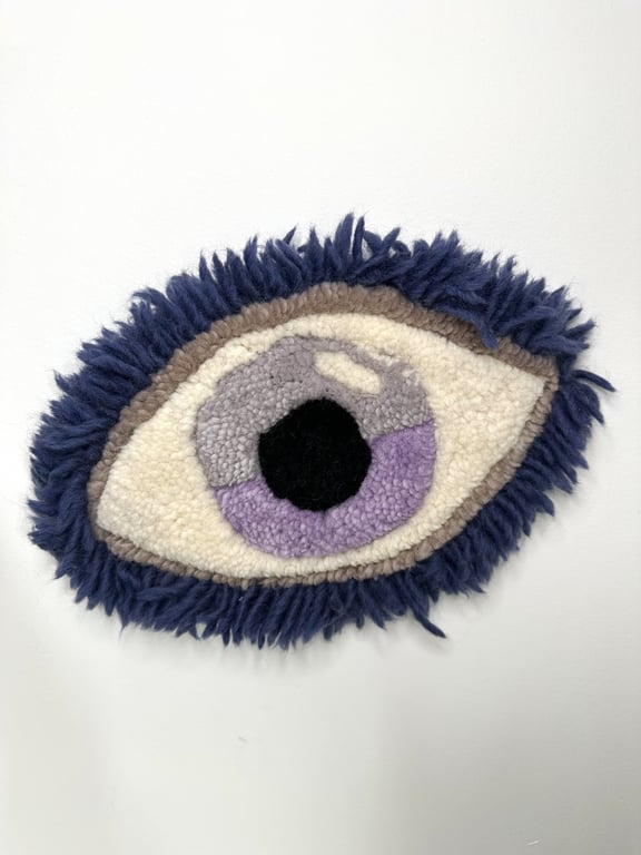 Tuftet øje som vægophæng – håndlavet i 100% uld  billede 2