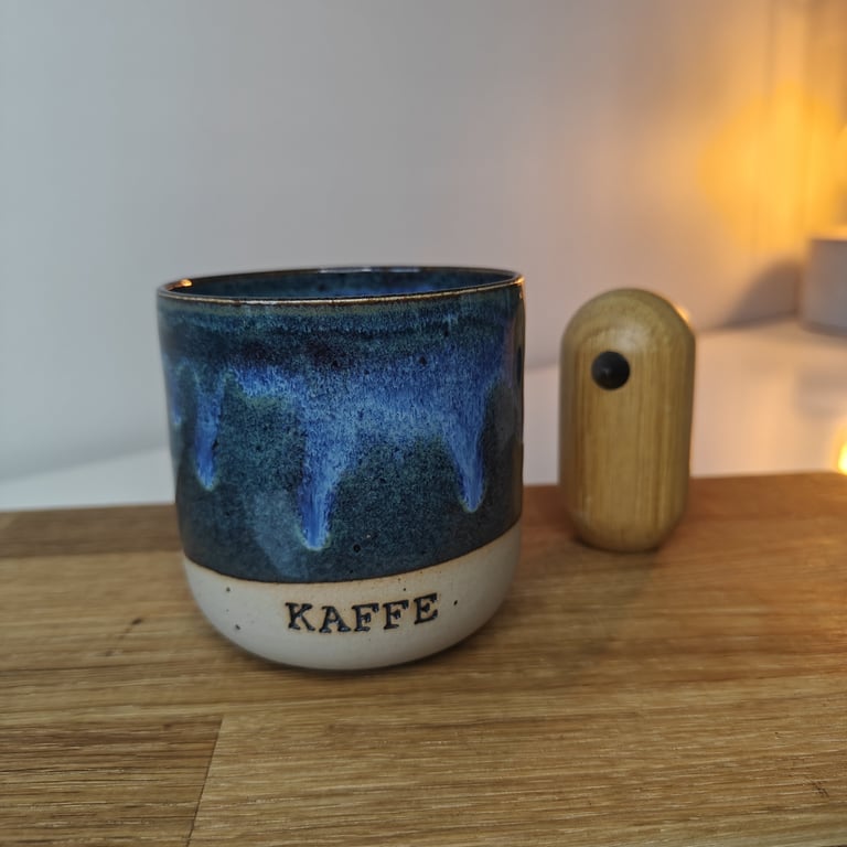 Havblå KAFFE kop