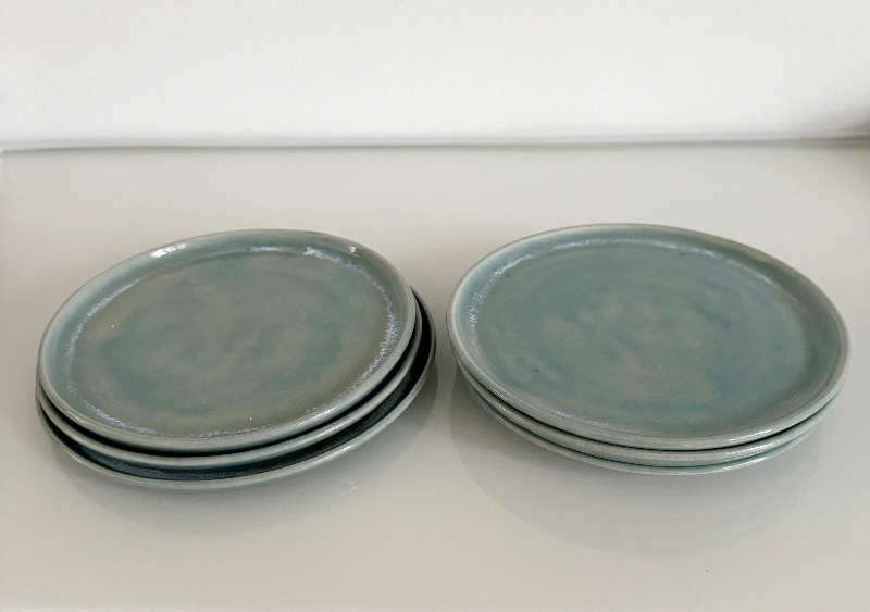 Frokost tallerken lyseblå med effekt