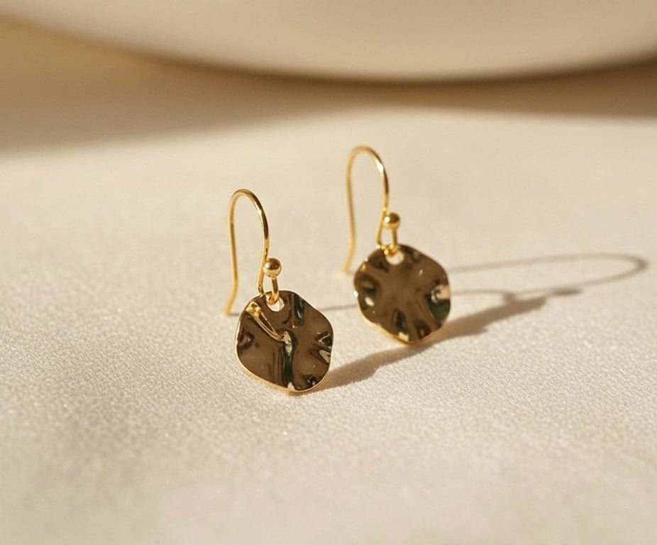 Øreringe med bølget mønt billede 2