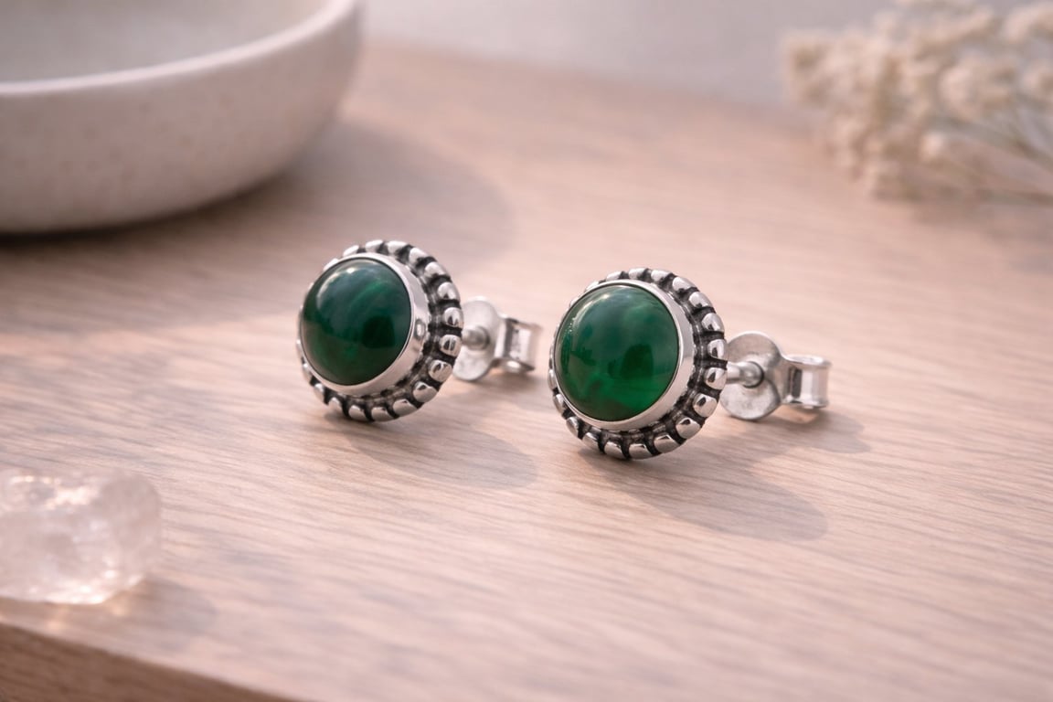 Mini ørestikker  - Malakit billede 2