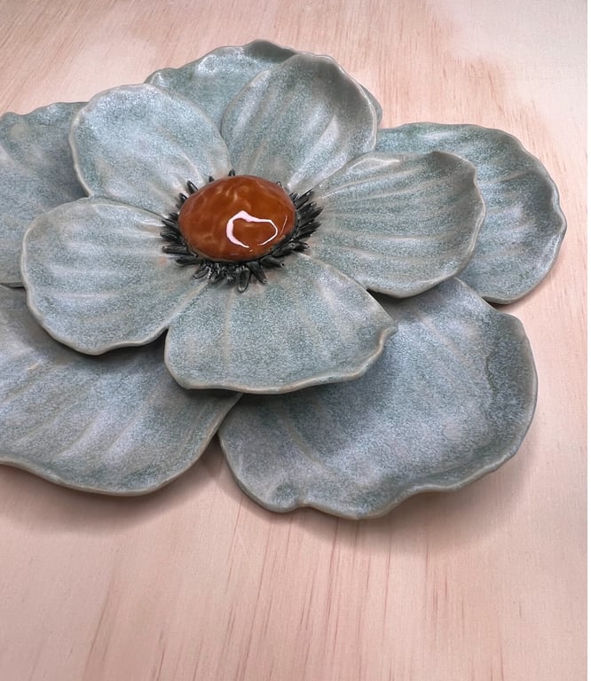 Vægblomst i mat grøn  billede 3