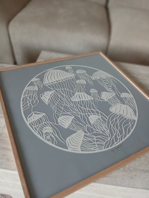 Bestillingsværk 50x50cm, indrammet 