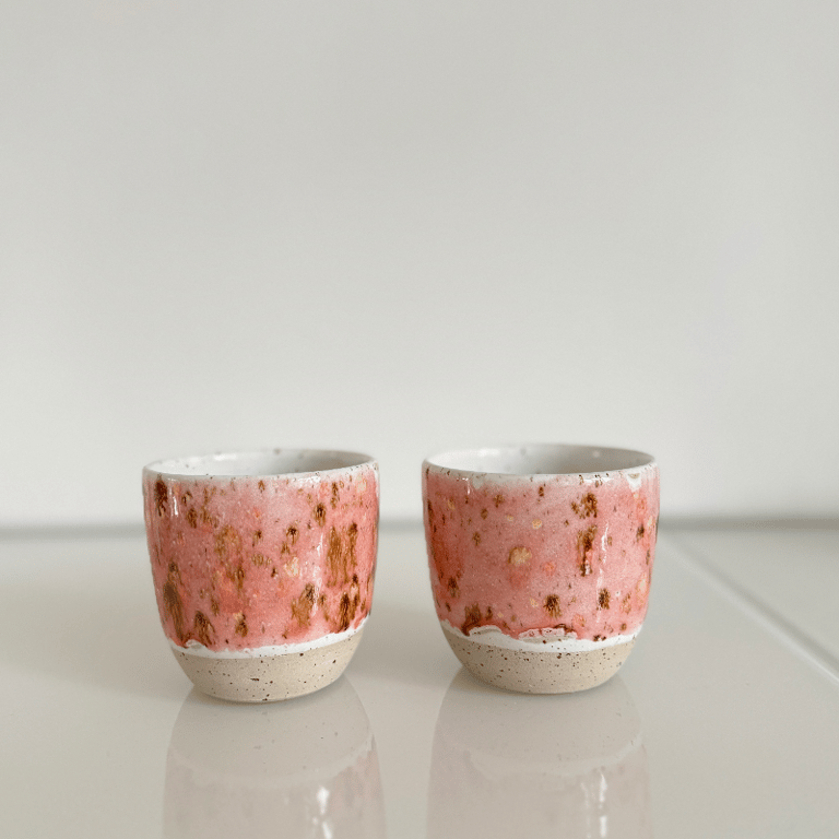 Krus, beige/brun/rosa og hvid