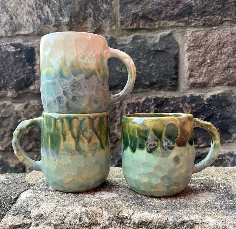 Facetskåret kop med hank billede 7