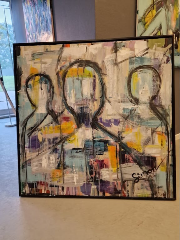 #1143 Maleri 100X100 cm  SOLD billede 6