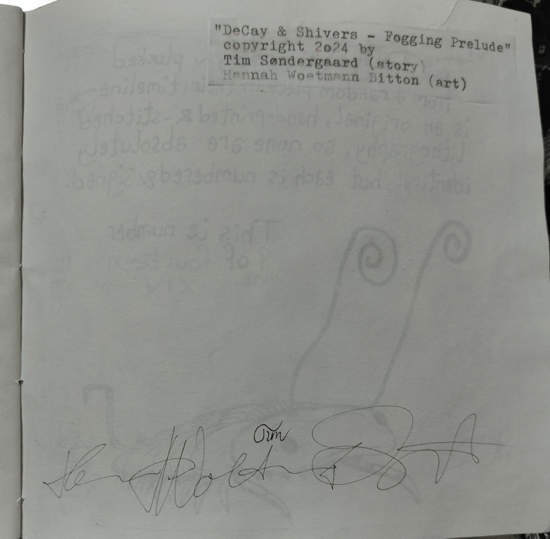 DeCay &amp; Shivers: Fogging Prelude (original litho-zine) billede 5