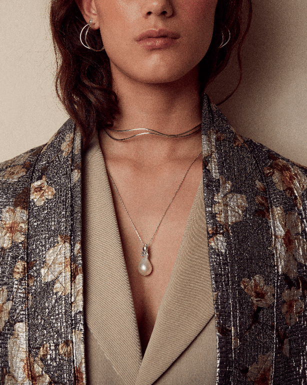 INEL Ocean Waves Hoops silver billede 2