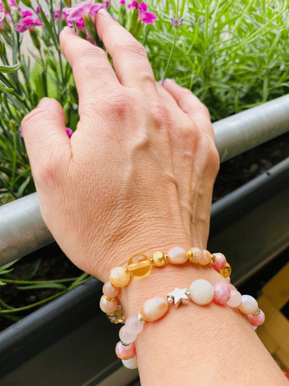 Citrin og Solsten armbånd billede 5