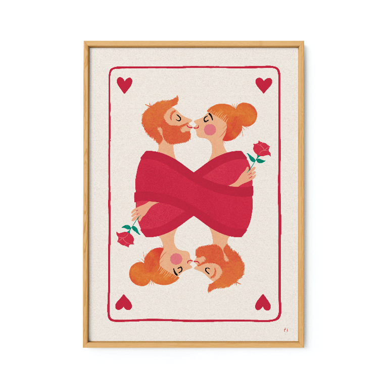 Hjerter kys – orange – plakat billede 2