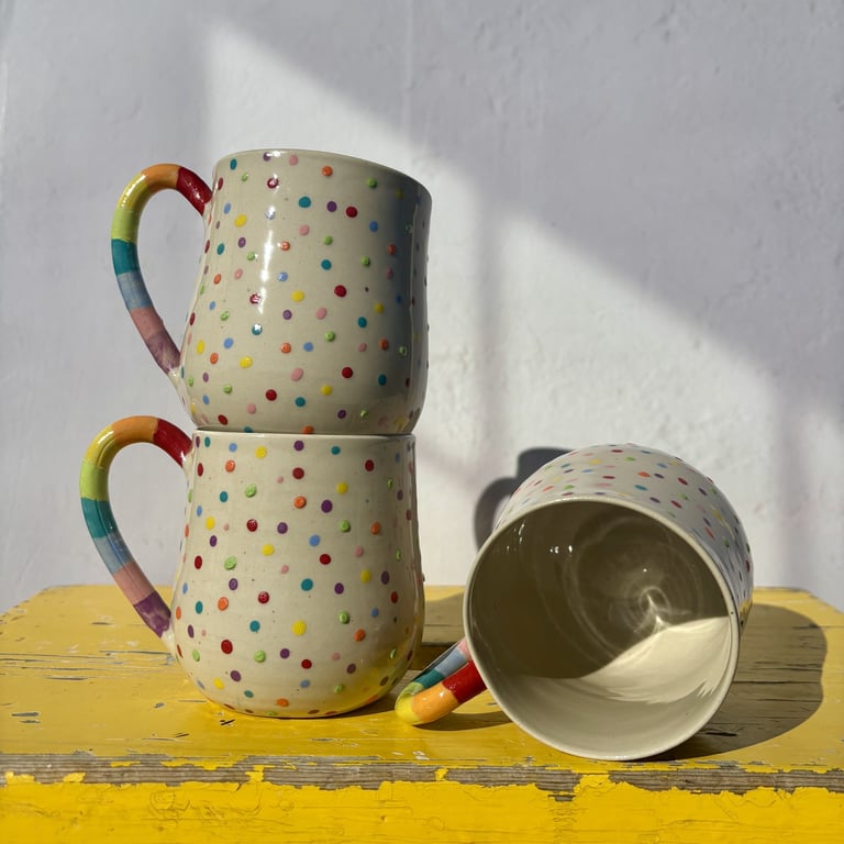 Buttet FruBoysen prikker m. stribet hank billede 2