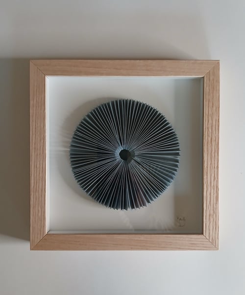 20x20cm, relief, dueblå, indrammet 