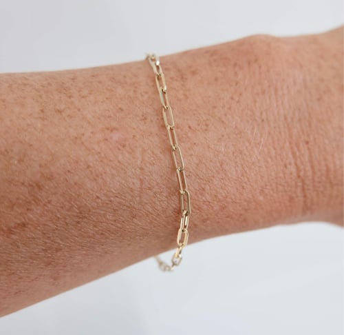 Paperclip bracelet 14 k gold (3)
