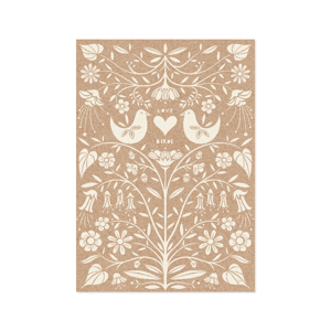 Love Birds – brun – plakat – produktbillede