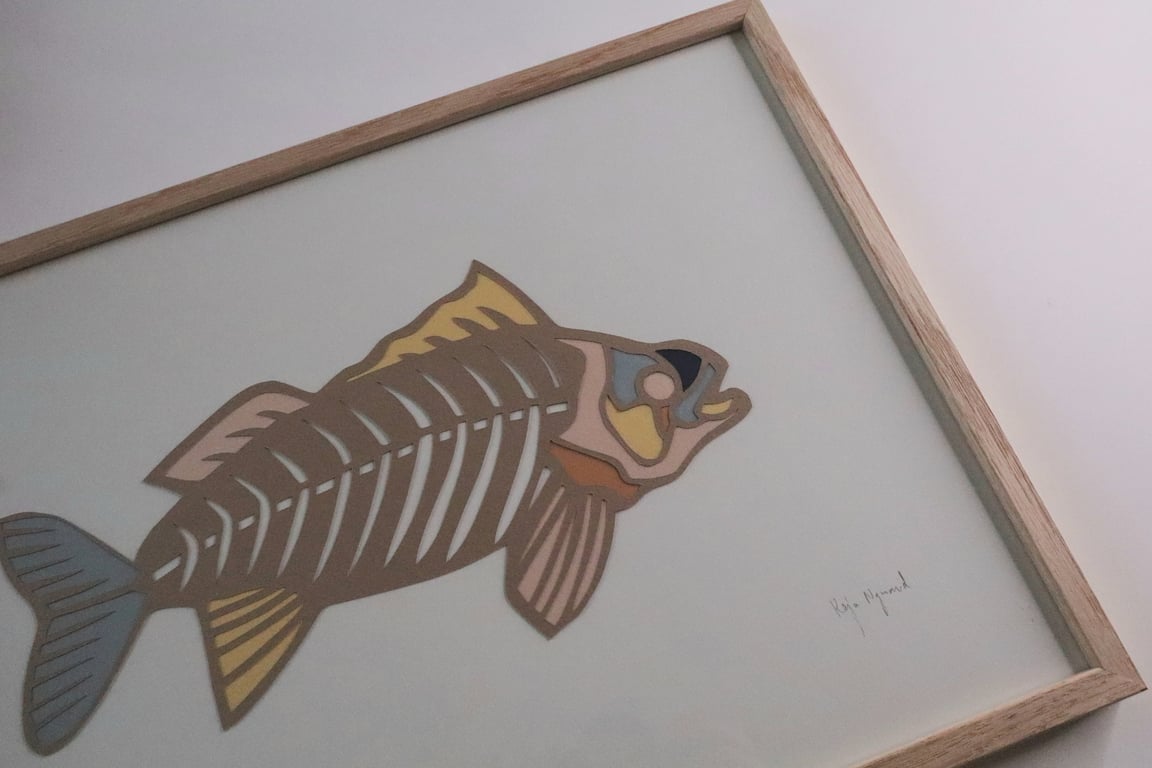 A3, indrammet papercut fisk (4)