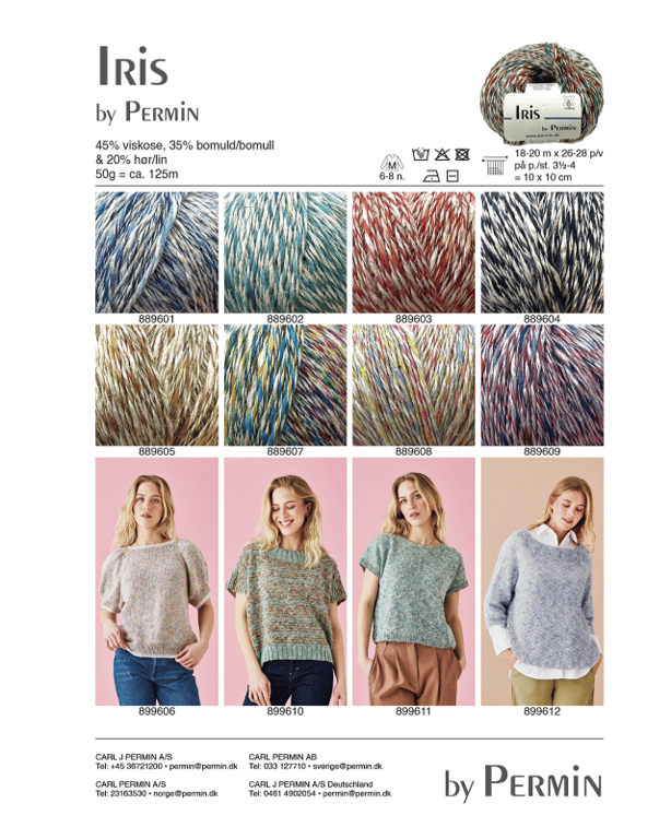 Kit: Bluse med løftede masker i flamé garnet Iris billede 3