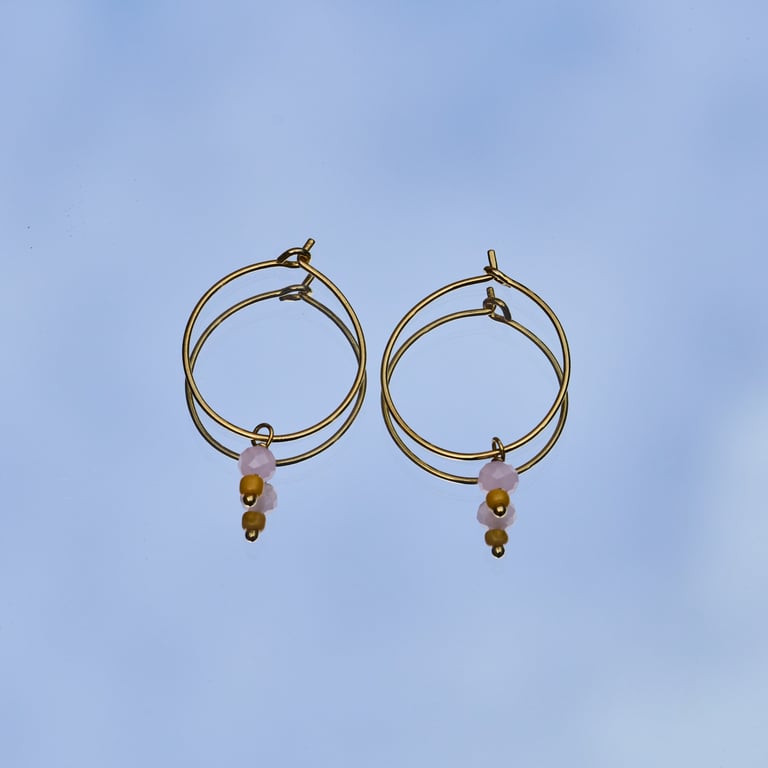 Creolerøreringe med glasperler